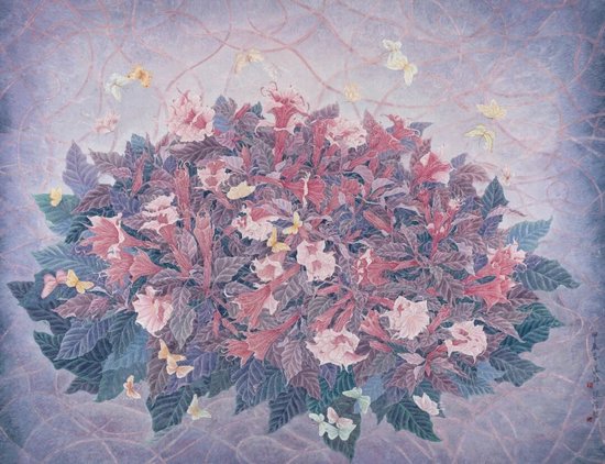 《蝶舞梦花》 190cm×175cm&nbsp;姜沛 &nbsp;中国女画家协会副秘书长