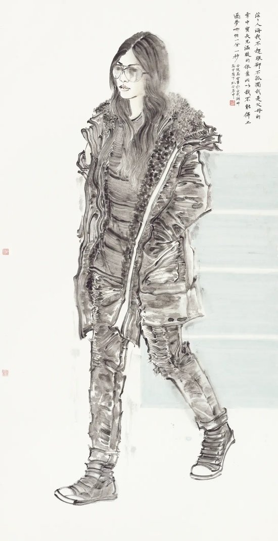 《都市行者之一》 137cm×70cm