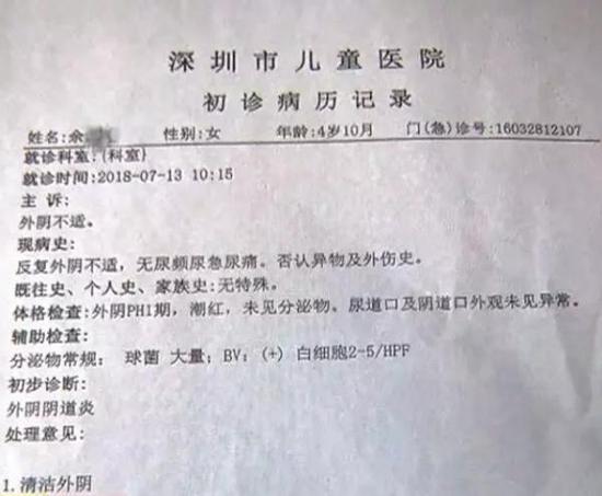 五岁女童遭同龄男生“袭胸” 送医后查出下体有炎症