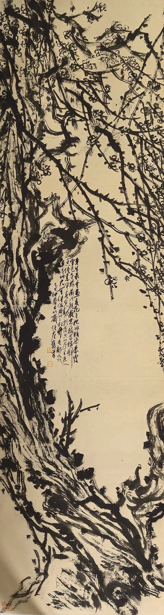 《夜窗一树写横斜》180cm×52cm