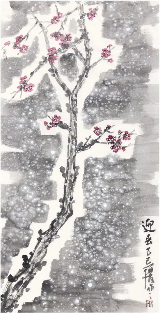 翟优 《迎春》 138cm x 70cm 纸本 2025年