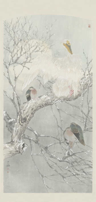 王少桓 雪夜栖息  74cm×156cm