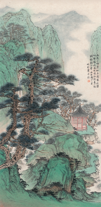 翟明帅  雨后千峰翠如玉  68cm×139cm