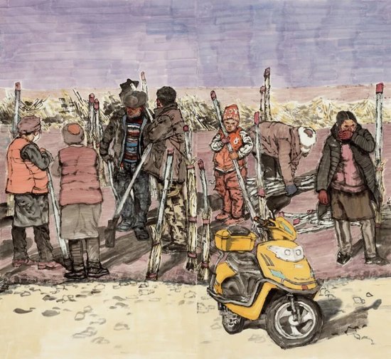 《戈壁滩之一》 180cm×192cm 孔紫 &nbsp;中国女画家协会名誉会长