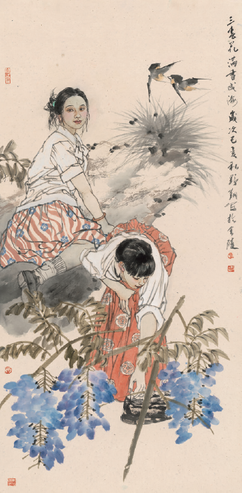 王野翔  三春花满香成海 64cm×130cm