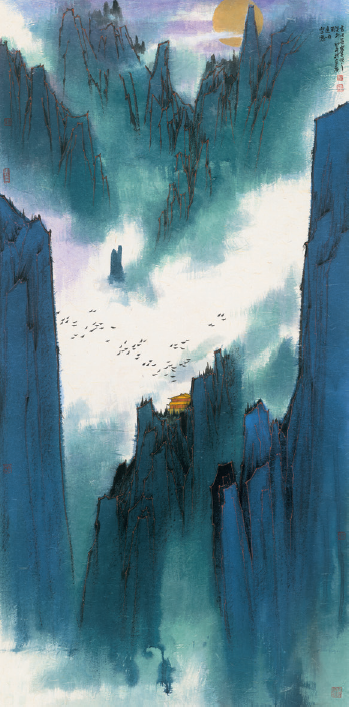 高顺岭 空濛远岫图  68cm×138c