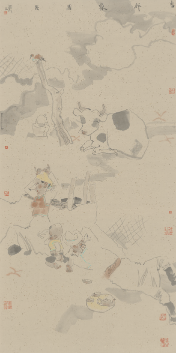 陈嵘 吉祥家园   66cm×132cm