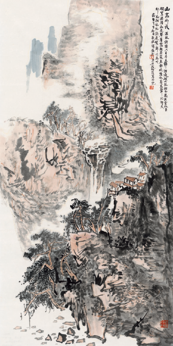 周胜荣 山高水长  68cm×136cm