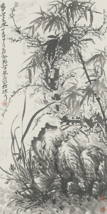 孙飞 岁寒三友  69cm×137cm