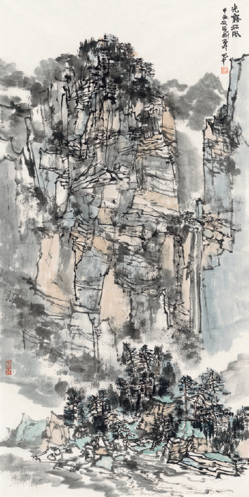 毛晓剑 光雾松风 68cm×136cm