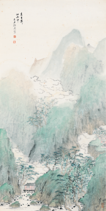 邵连 春在濛濛细雨中  68cm×136cm