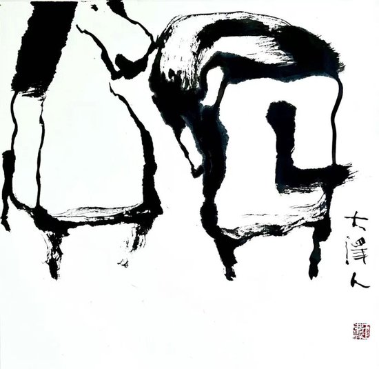 大泽人《双骏图》