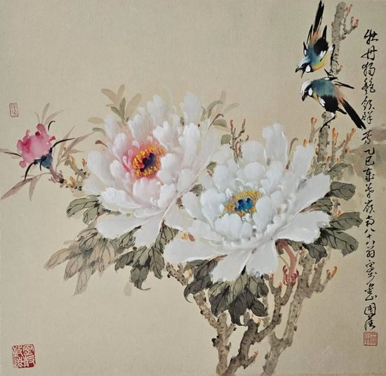 简国藩《牡丹独艳》