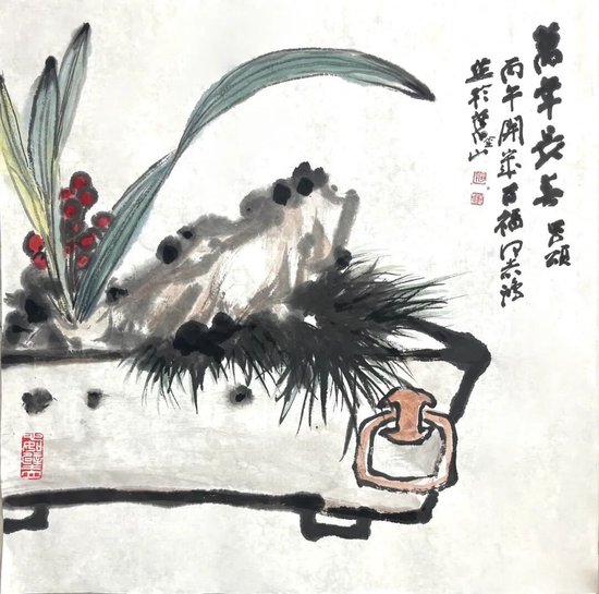 何志鸿《万事长春》