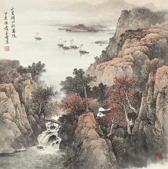 千里湖山秋万倾68x68cm 2024