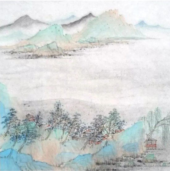 邵连 《湖山清韵》 68cm×68cm 纸本 2023年