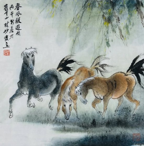 林妙霞《春风骏游图》
