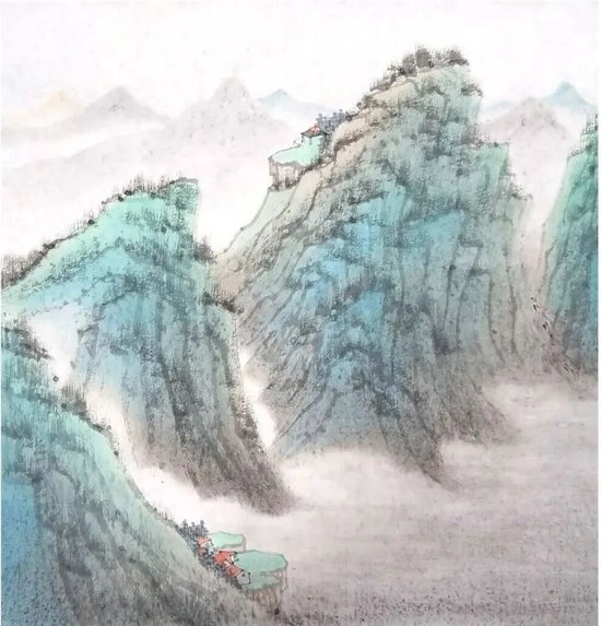 邵连 《云起幽谷》 68cm×68cm 纸本 2023年