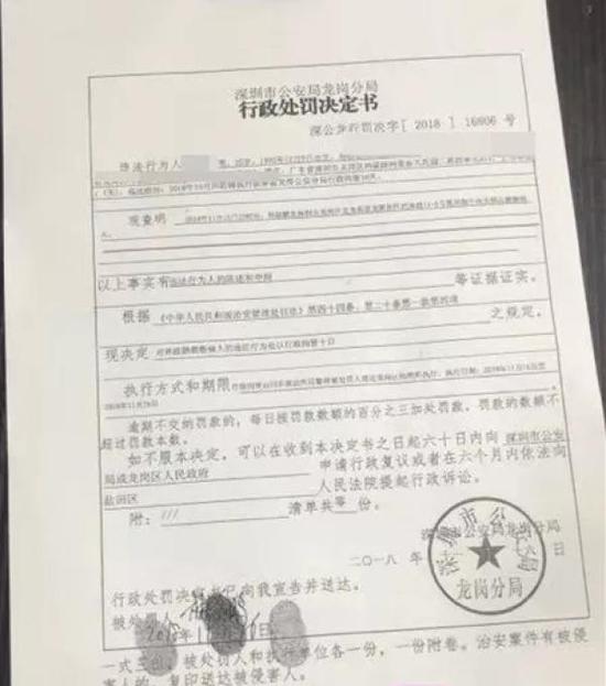 行政处罚决定书