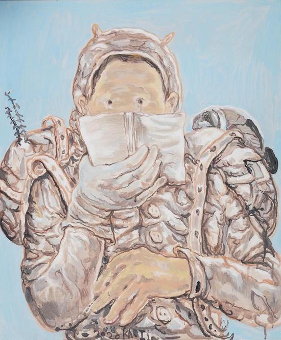 李继开《阅读者》60×50cm 布面丙烯 2020