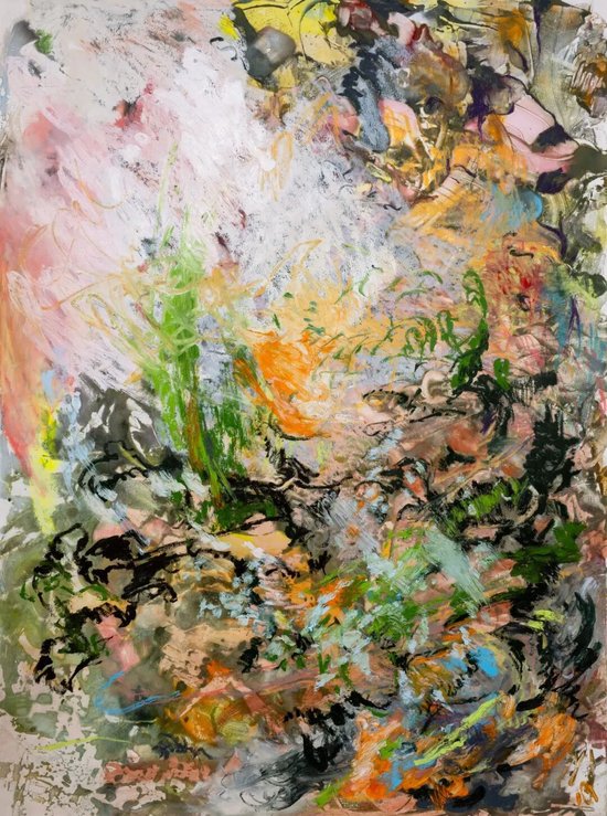 邦妮·莱博维茨，裂而敞开，2024年，Kozo纸上蜡和颜料棒画，44 × 32英寸