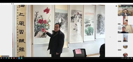 沛县艺术家周节文、丁辉、杨知强、郑恒良、纪伟等现场创作以“汉韵沛风”为主题的作品展示