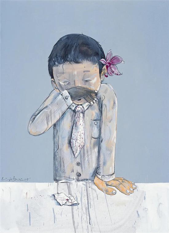 李继开《哭》90×65cm 布面丙烯 2005