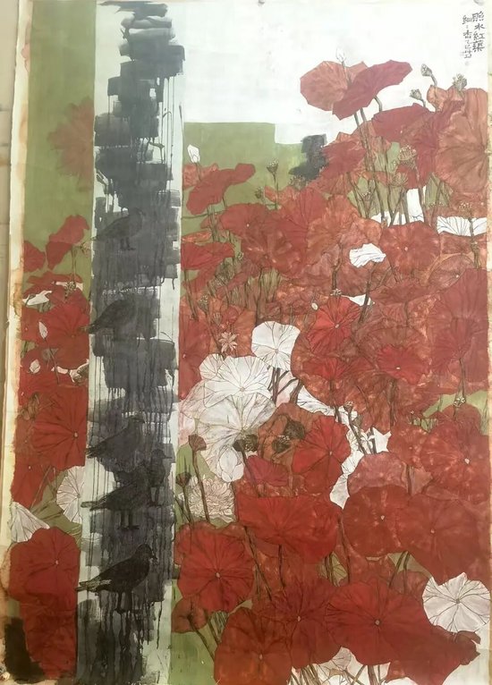 &nbsp;《照水红蕖细细香》235cm×161cm&nbsp;朱丹卫中国美术家协会会员