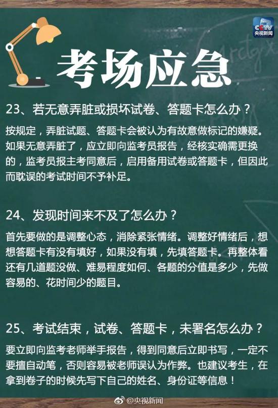 2天后就是高考！这25个突发事件该怎么应对