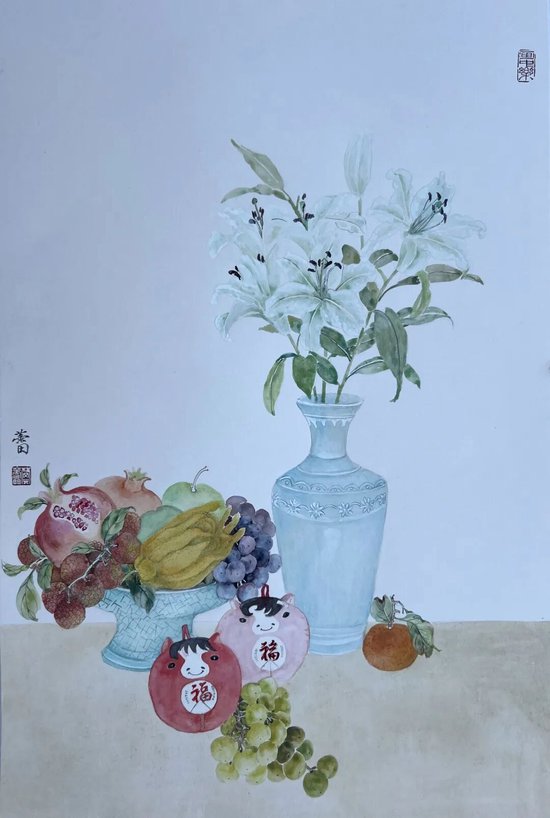 樊蕾《岁朝清供》