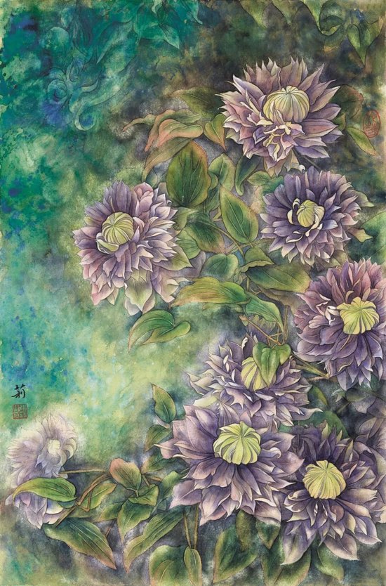 《紫绡凝露》张莉 &nbsp;江苏省中国画学会理事