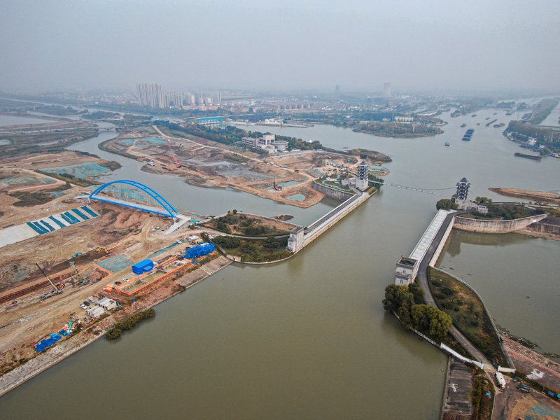 淮河入海水道二期工程淮安枢纽。王瑞枫 摄