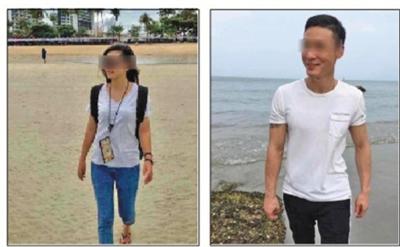 坠崖孕妇王女士(左图)、嫌疑人俞某冬(右图)。受访者供图