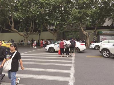 总统府前斑马线上人流如织隐患不少 交警：将增加护栏