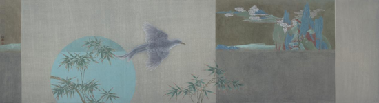 浮生记·万川之月 46.5cm×171.8cm 纸本设色