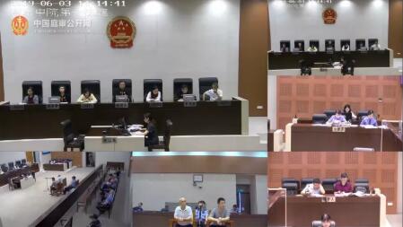 ▲杨某松、杨某响涉故意杀人罪一审庭审直播。视频直播截图
