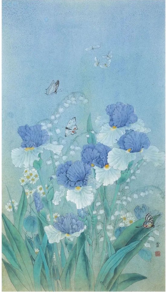 樊蕾 《夏韵》 94cm×50cm 纸本 2025年