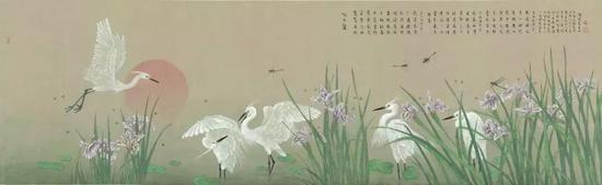 喻继高 《白鹭颂》 75x210cm 2007年