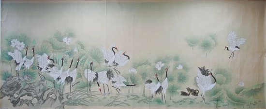纪太年 300平尺文人轻工笔画《水润东方》