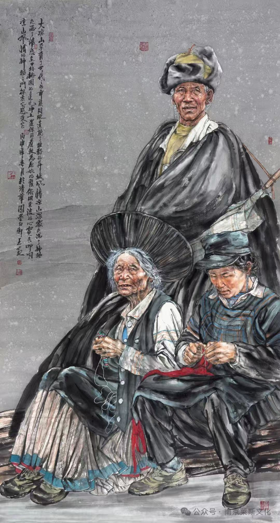 《凉山早春》 纸本水墨 　　180×98cm 2016年