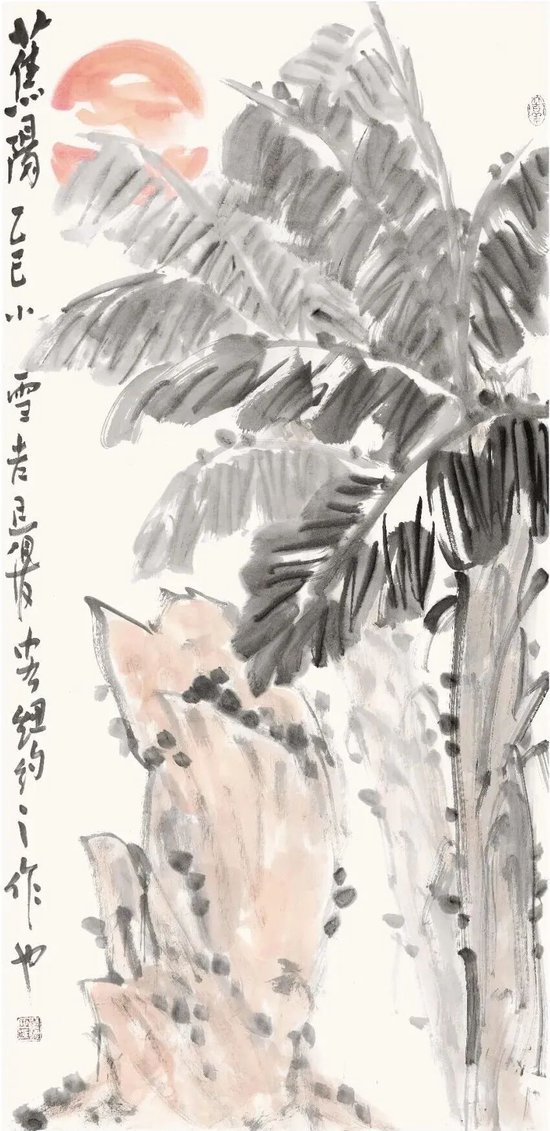 翟优 《蕉阳》 138cm x 70cm 纸本 2025年