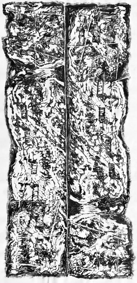 《百脉归源》136cm×70cm&nbsp;刘兰芳 &nbsp;中国画学会（美国）副会长