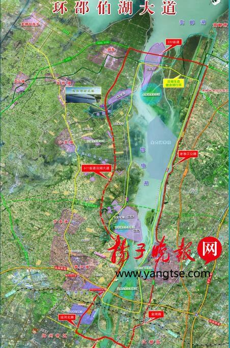 长近百公里的环湖大道示意图