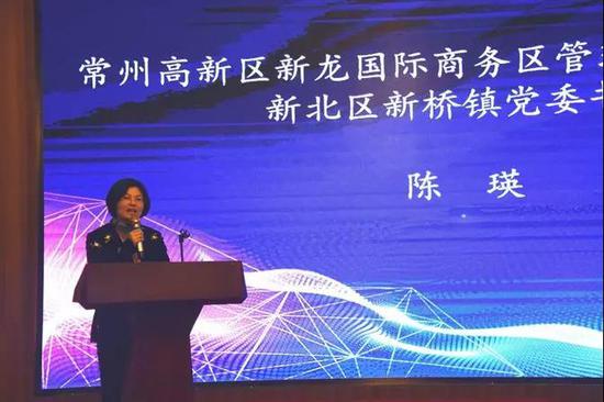 常州高新区新龙国际商务区管理办公室主任、新北区新桥镇党委书记陈瑛推介新龙国际商务区