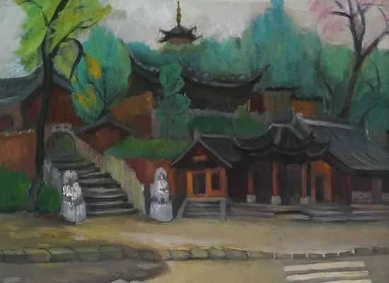 《印象鸡鸣寺》 40x30cm