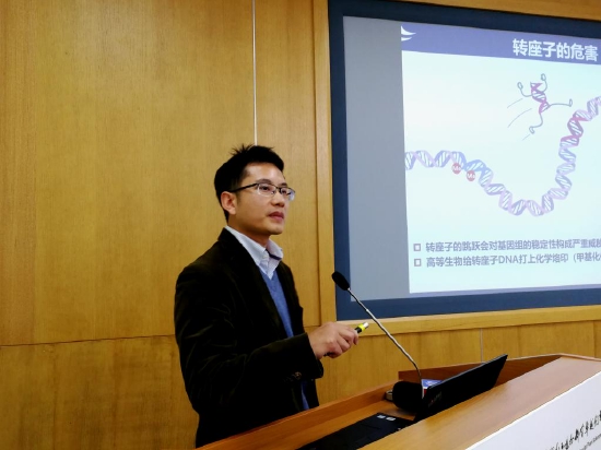 23日,中国科学院分子植物科学卓越创新中心张余研究员在新闻发布会介绍科研成果。 新华社记者 张建松 摄