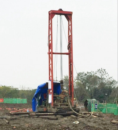 金湾路两座大桥打桩 未来江都到扬州省20分钟