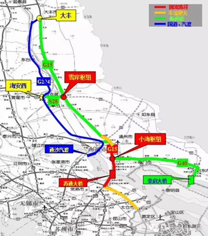当长深高速黄花塘至六合南主线北向南方向拥堵