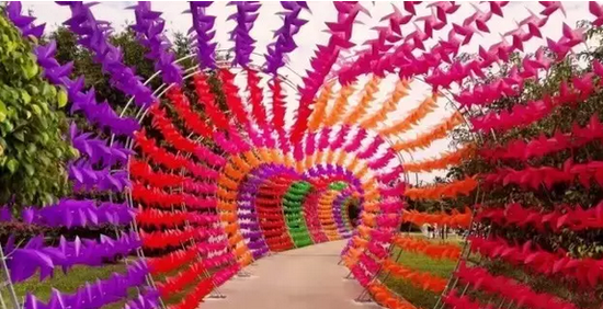 盐城东台西溪景区 首届风车稻草人艺术节 绚丽