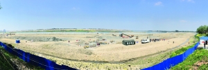 位于眉山市彭山区的“江口沉银”遗址水下考古工作场地全景 新华社记者 李贺 摄